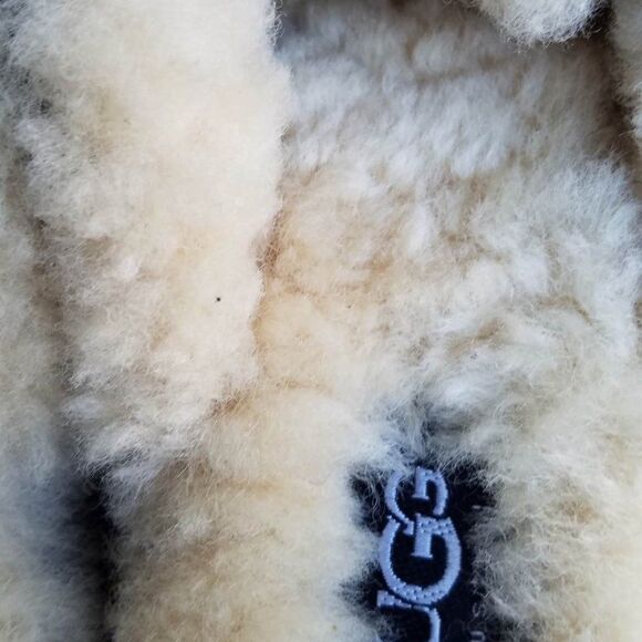 UGG Australia Black Hampton Suede Sheepskin Side Zip Clog Mule Slipper Size 7 - Picture 12 of 14